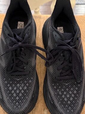 Hoka women Black Knit Running Sneakers